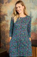 Womens,Tunics,Tunic,Print,Prints,Printed,Blue,Navy,DarkBlue,Bright,Comfy,Comfortable,Colourful,Spring,Summer,Limited,Mistral