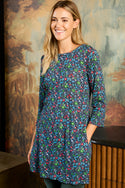 Womens,Tunics,Tunic,Print,Prints,Printed,Blue,Navy,DarkBlue,Bright,Comfy,Comfortable,Colourful,Spring,Summer,Limited,Mistral