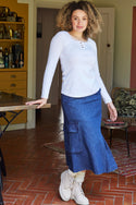 Womens,Skirt,Skirts,Denim,IndigoWash,Bright,Comfy,Comfortable,Colourful,Spring,Summer,Limited,Mistral