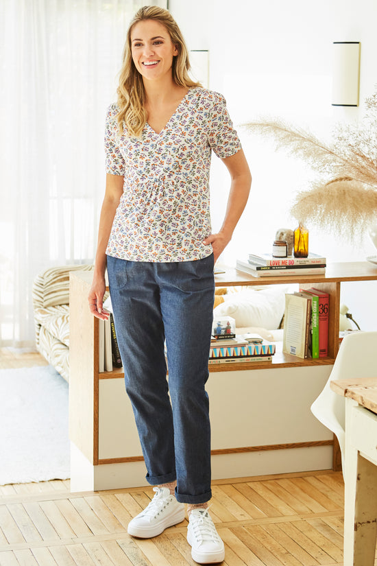 Womens,Trousers,Trouser,Chambray,Denim,Indigo,IndigoWash,Bright,Comfy,Comfortable,Colourful,Spring,Summer,Limited,Mistral