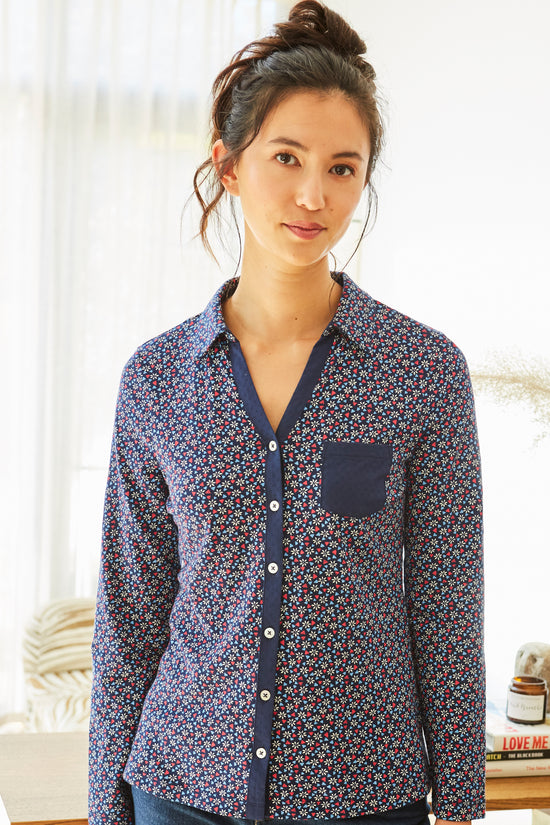 Womens,Shirt,Shirts,Print,Prints,Printed,Blue,Bright,Comfy,Comfortable,Colourful,Spring,Summer,Limited,Mistral