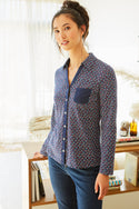 Womens,Shirt,Shirts,Print,Prints,Printed,Blue,Bright,Comfy,Comfortable,Colourful,Spring,Summer,Limited,Mistral