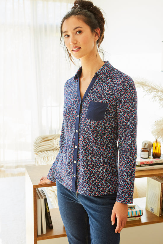 Womens,Shirt,Shirts,Print,Prints,Printed,Blue,Bright,Comfy,Comfortable,Colourful,Spring,Summer,Limited,Mistral