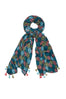 Womens,Scarf,Scarves,Print,Prints,Printed,Black,Grey,Teal,Blue,Pink,Gold,Bright,Comfy,Comfortable,Colourful,Spring,Summer,Limited,Mistral