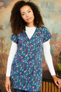 Womens,Tunics,Tunic,Print,Prints,Printed,Blue,InsigniaBlue,Bright,Comfy,Comfortable,Colourful,Spring,Summer,Limited,Mistral