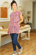 Womens,Tunics,Tunic,Print,Prints,Printed,Red,Purple,Bright,Comfy,Comfortable,Colourful,Spring,Summer,Limited,Mistral