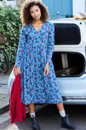 Womens,Dresses,Dress,Print,Prints,Printed,Blue,Red,Bright,Comfy,Comfortable,Colourful,Spring,Summer,Limited,Mistral