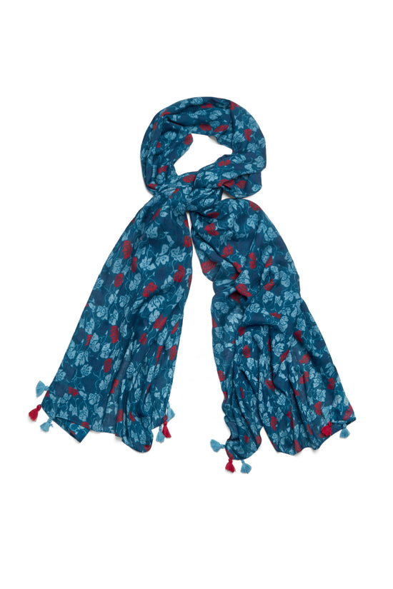 Womens,Scarf,Scarves,Print,Prints,Printed,Blue,Red,Bright,Comfy,Comfortable,Colourful,Spring,Summer,Limited,Mistral