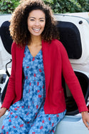 Womens,Knitwear,Cardigan,Cardigans,Cardi,Cardis,Red,Bright,Comfy,Comfortable,Colourful,Spring,Summer,Limited,Mistral