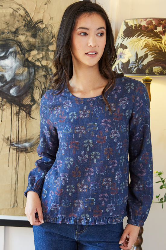 Womens,Top,Tops,Tee,Tees,Blouses,Blouse,Print,Prints,Printed,InsigniaBlue,Blue,Navy,Bright,Comfy,Comfortable,Colourful,Spring,Summer,Limited,Mistral