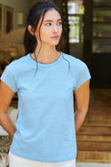 Womens,Tee,Tees,T-Shirt,T-Shirts,Blue,Bright,Comfy,Comfortable,Colourful,Spring,Summer,Limited,Mistral