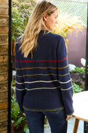 Womens,Knitwear,Jumpers,Jumper,Stripe,Stripes,Stripey,Striped,Blue,DarkBlue,Navy,Eclipse,Bright,Comfy,Comfortable,Colourful,Spring,Summer,Limited,Mistral