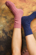 Tweed Socks in Pink Melange