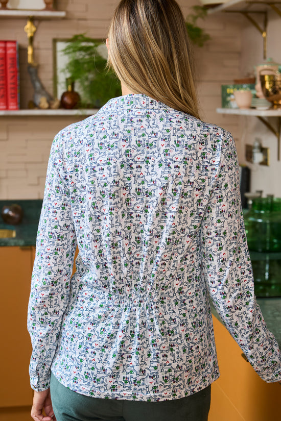 Womens,Shirt,Shirts,Print,Prints,Printed,White,Green,Bright,Comfy,Comfortable,Colourful,Spring,Summer,Limited,Mistral