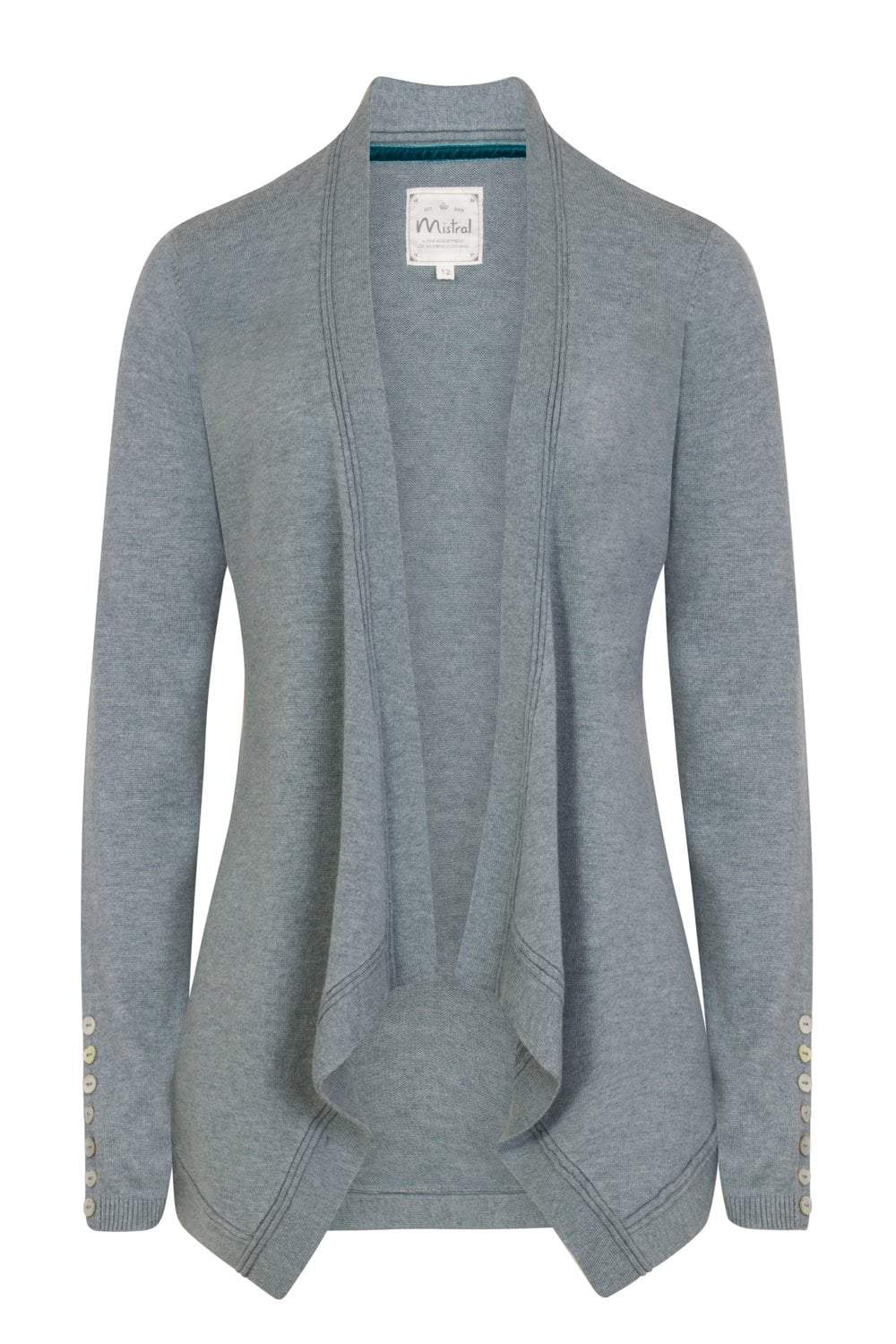 Wendy Waterfall Cardi in Smoke Blue – Mistral Online